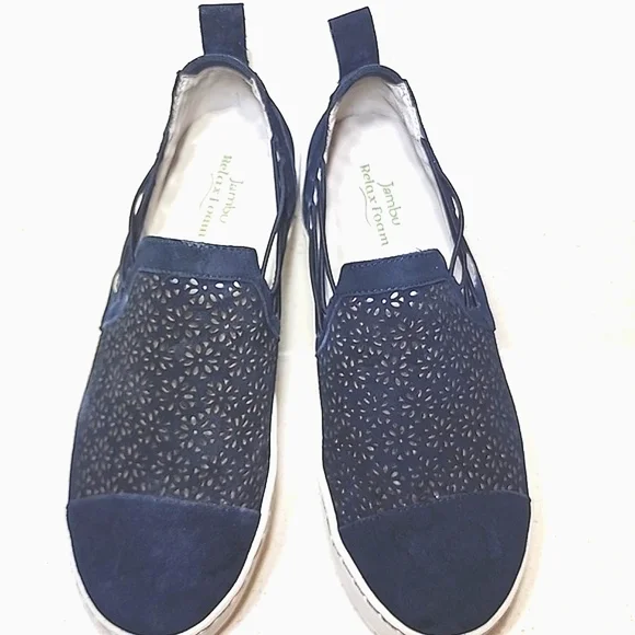 Jambu Erin Slip-on Relaxed Foam. Women's All Leather Suede. Size 9 Navy Blue - Picture 2 of 7